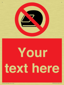 Custom No Motorcycle Helmets Sign